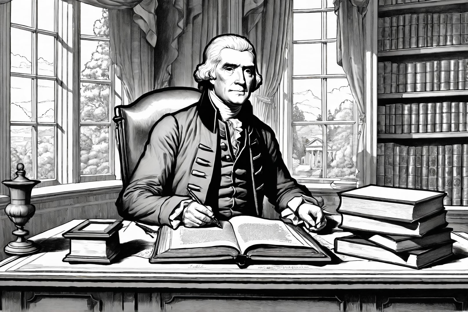 le prA©sident thomas jefferson Coloriage le prA©sident thomas jefferson