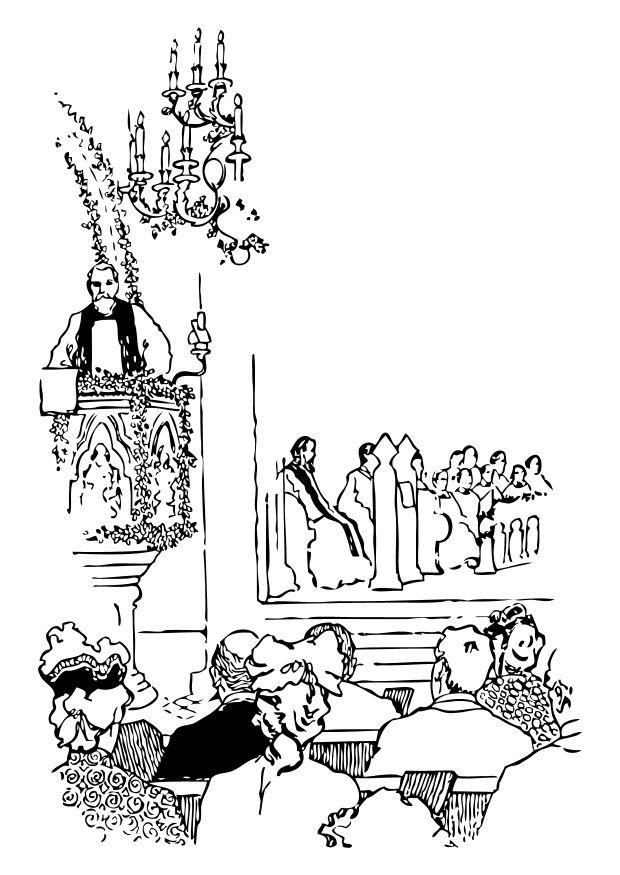 le prAªtre qui prAªche Coloriage le prAªtre qui prAªche