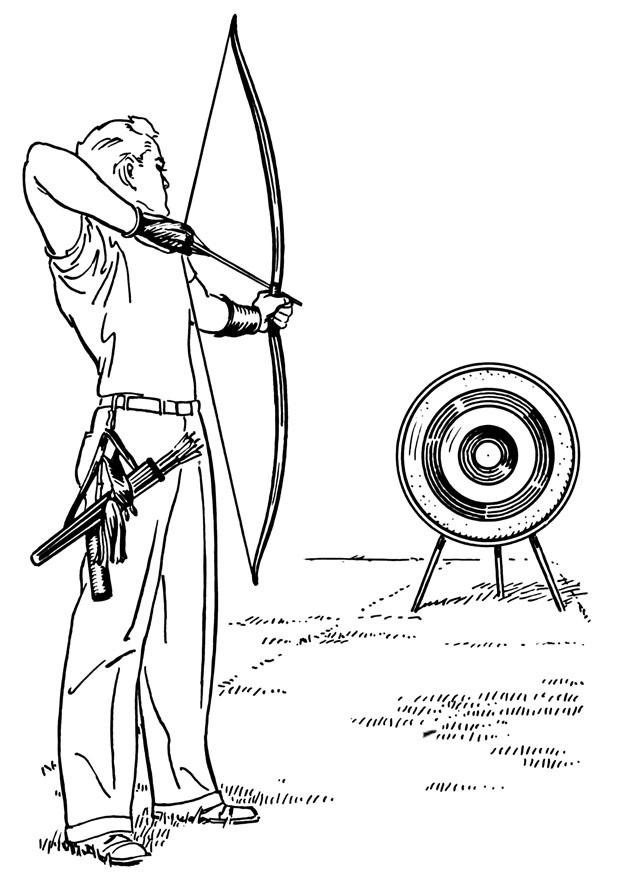 le tir A larc Coloriage le tir A larc
