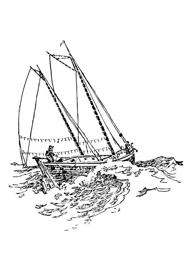 le voilier Coloriage le voilier