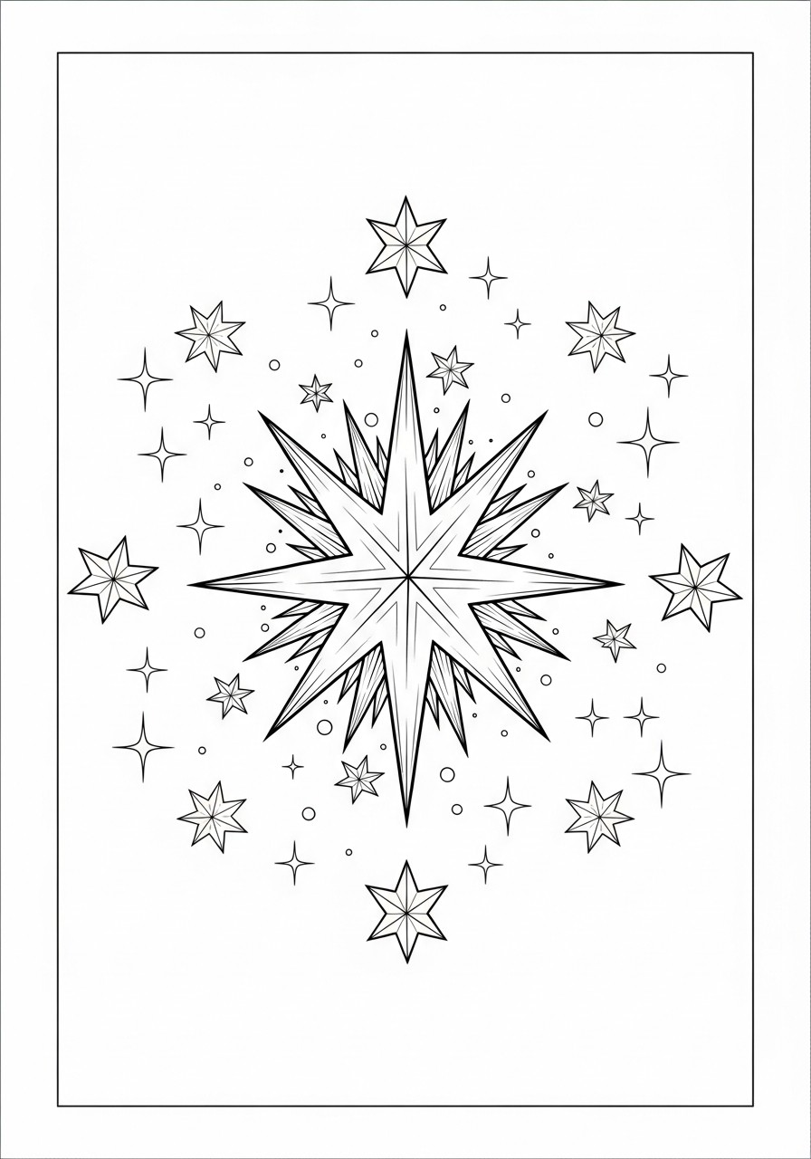 les A©toiles de noA«l scintillent Coloriage les A©toiles de noA«l scintillent