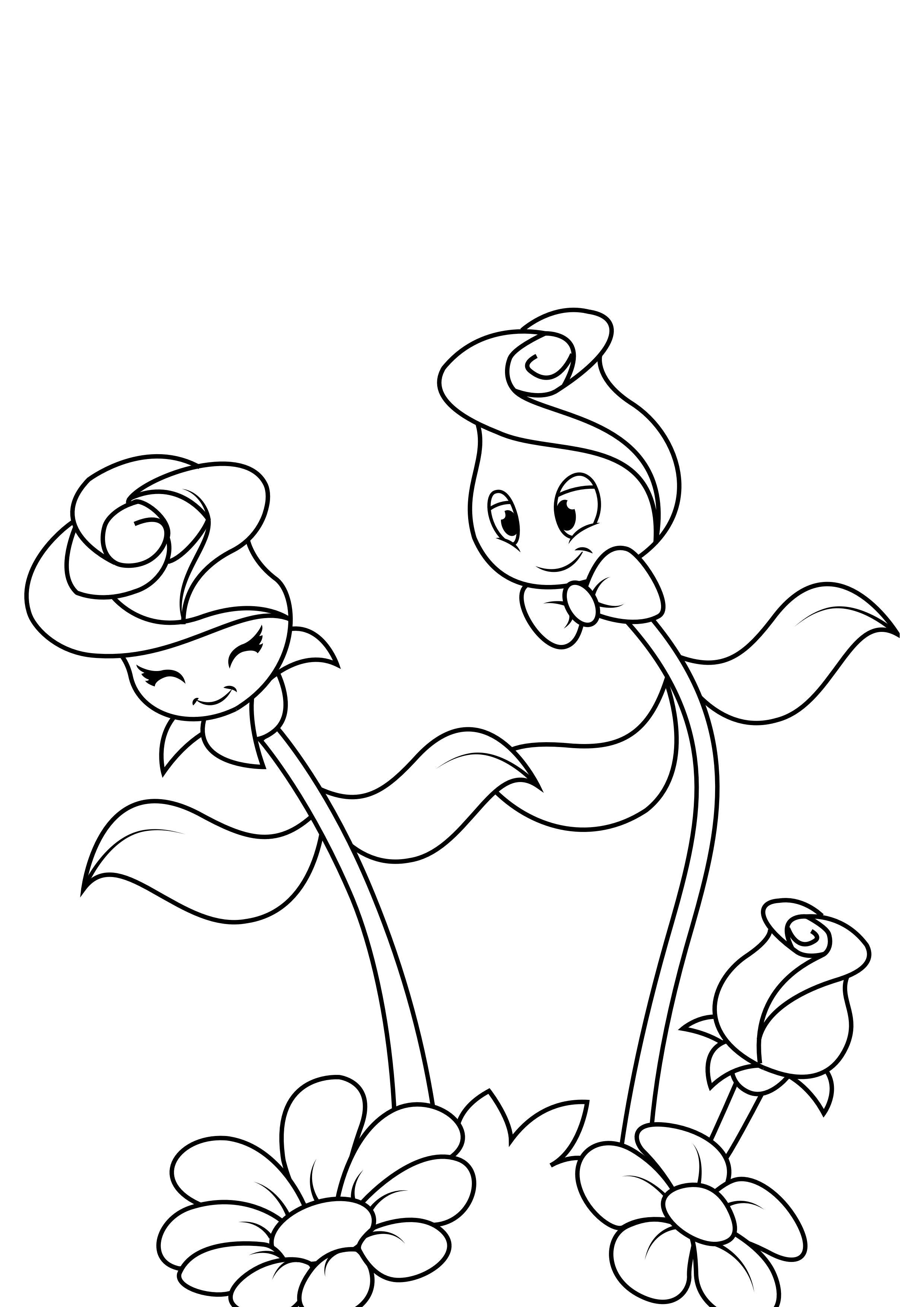 les roses se moquent Coloriage les roses se moquent