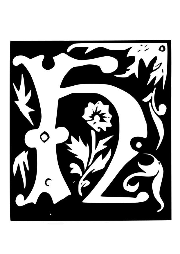 lettre, dA©coration - h Coloriage lettre, dA©coration - h