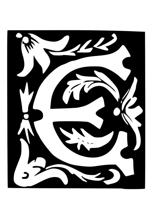 lettre dA©corative - e Coloriage lettre dA©corative - e