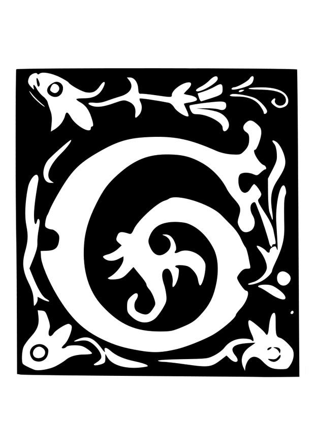 lettre dA©corative - g Coloriage lettre dA©corative - g