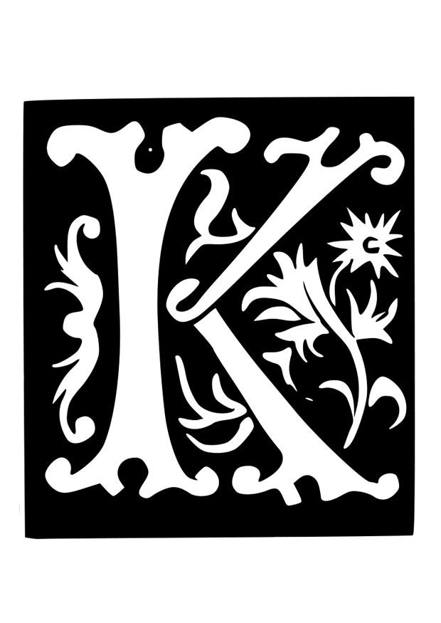 lettre dA©corative - k Coloriage lettre dA©corative - k