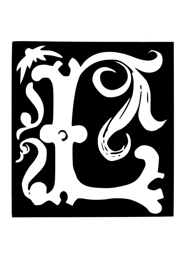lettre dA©corative - l Coloriage lettre dA©corative - l