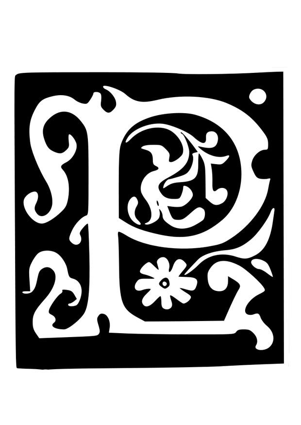 lettre dA©corative - p Coloriage lettre dA©corative - p
