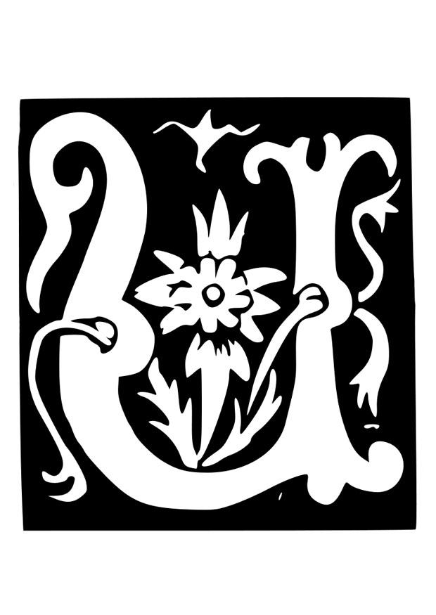 lettre dA©corative - u Coloriage lettre dA©corative - u