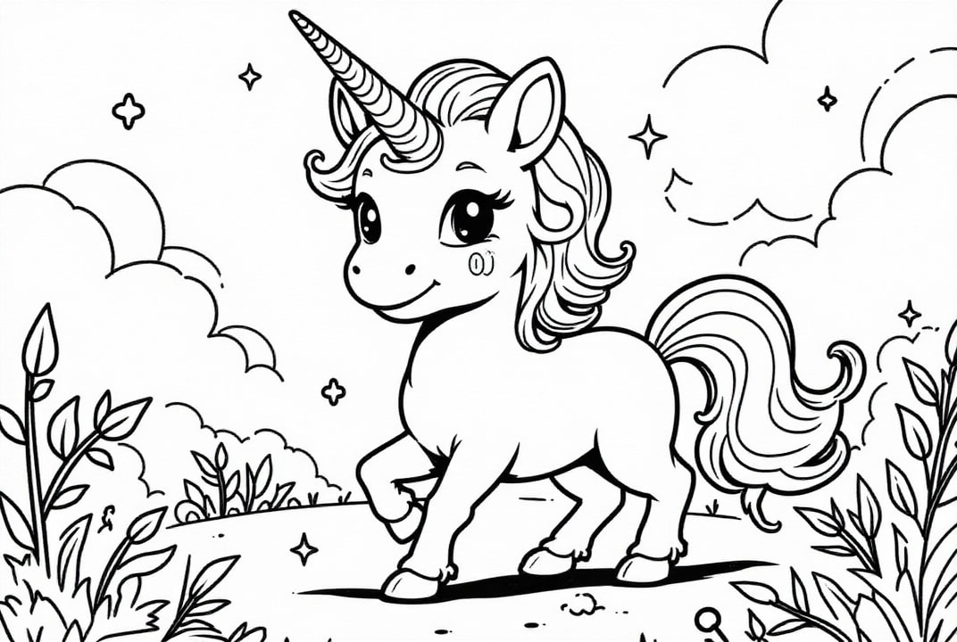 licorne mignonne Coloriage licorne mignonne