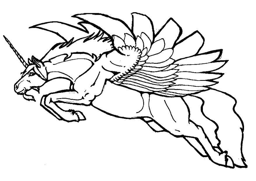 licorne volante Coloriage licorne volante