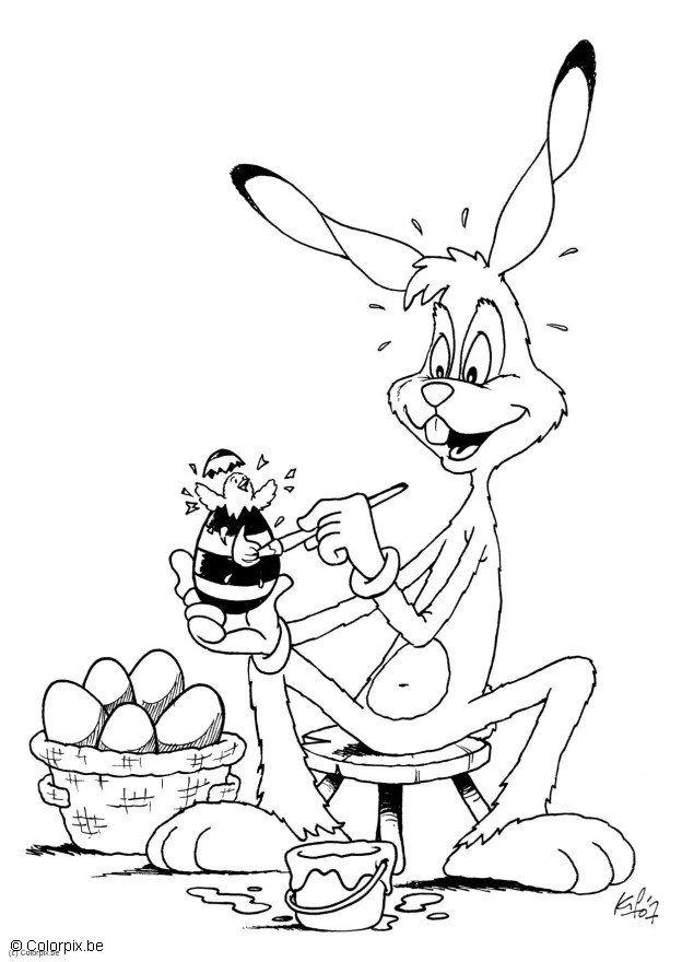 liA¨vre de pA¢ques Coloriage liA¨vre de pA¢ques