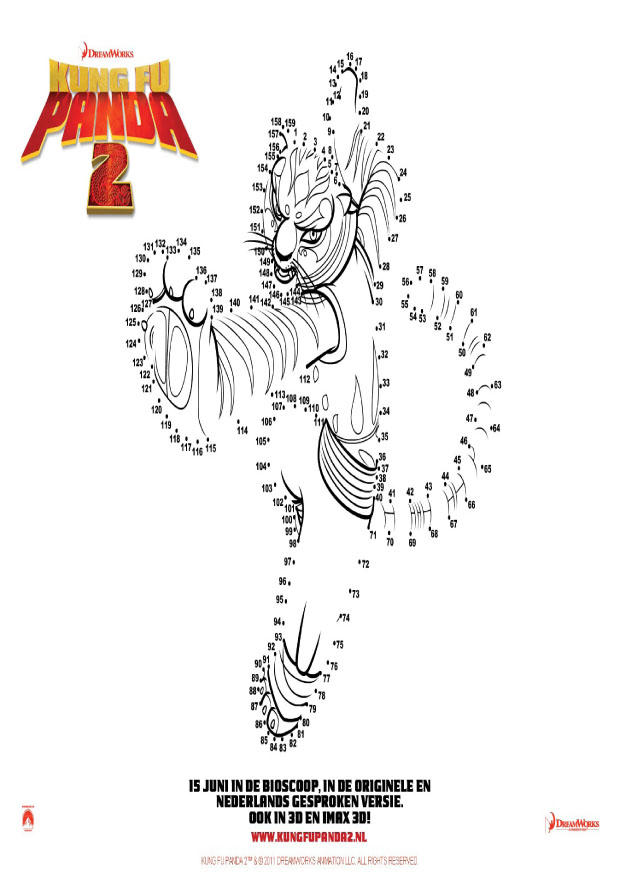 liez les points - kung fu panda 2 Coloriage liez les points - kung fu panda 2