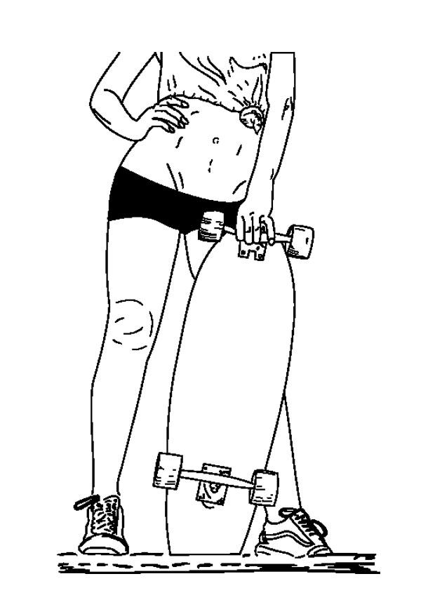 longboard Coloriage longboard