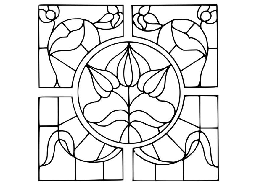 loupe avec motif de fleurs Coloriage loupe avec motif de fleurs