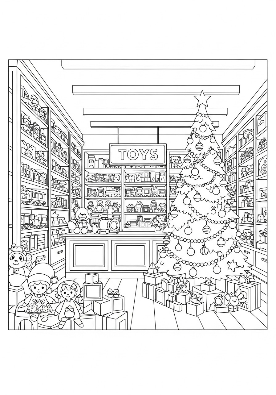 magasin de jouets noA«l Coloriage magasin de jouets noA«l