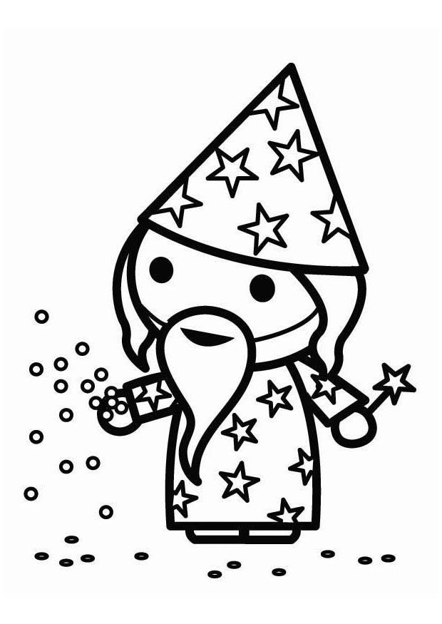 magicien carnaval Coloriage magicien carnaval
