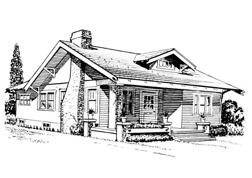 maison - bungalow Coloriage maison - bungalow