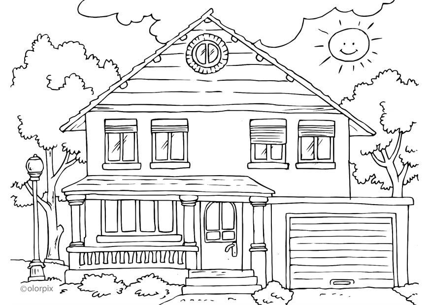maison - extA©rieur Coloriage maison - extA©rieur
