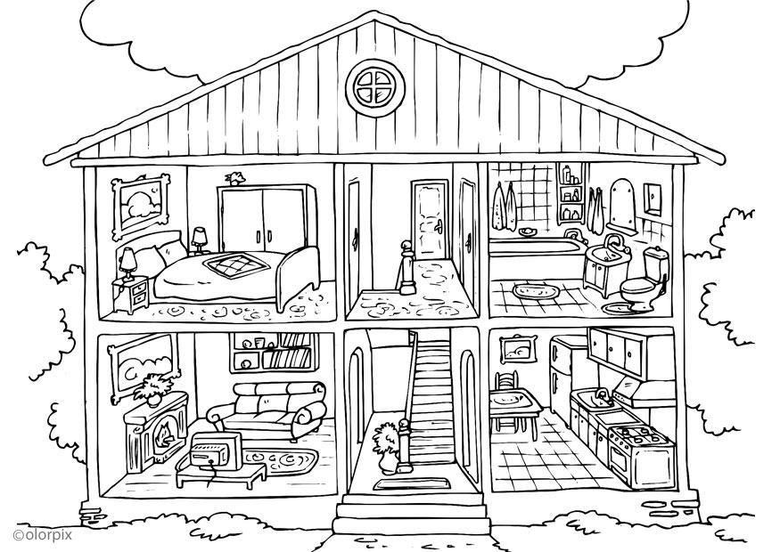 maison - intA©rieur Coloriage maison - intA©rieur