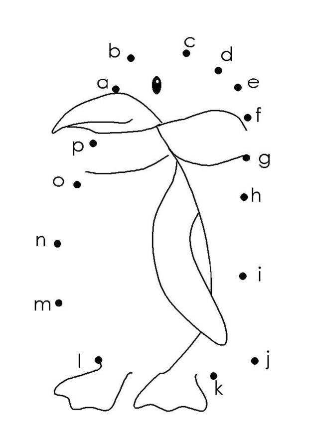 manchot - lettres Coloriage manchot - lettres