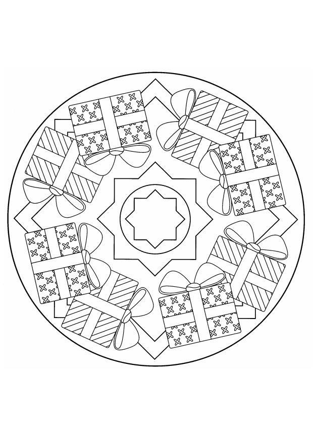 mandala de noA«l Coloriage mandala de noA«l