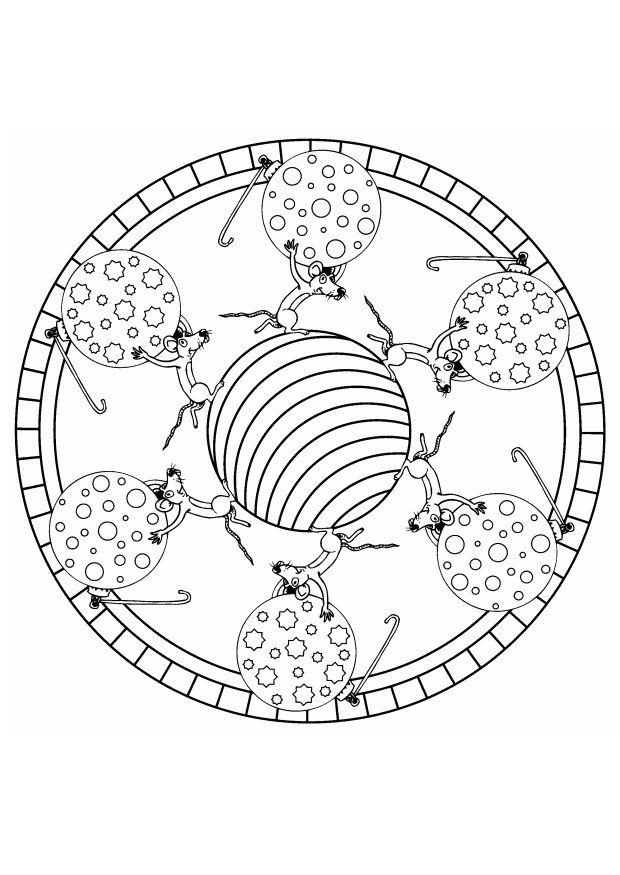 mandala de noA«l Coloriage mandala de noA«l