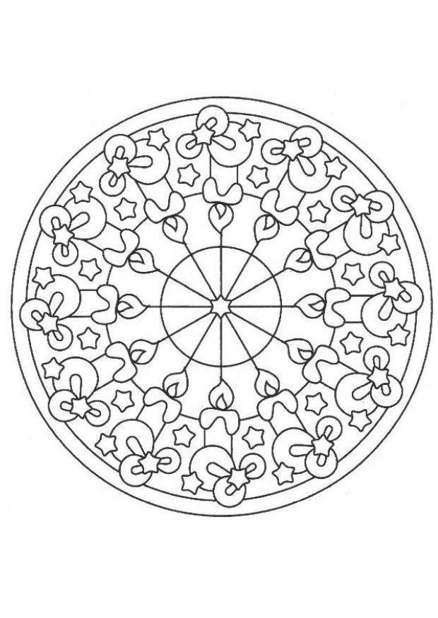 mandala de noA«l Coloriage mandala de noA«l