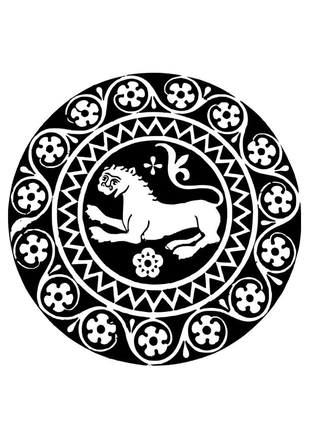 mandala lion Coloriage mandala lion