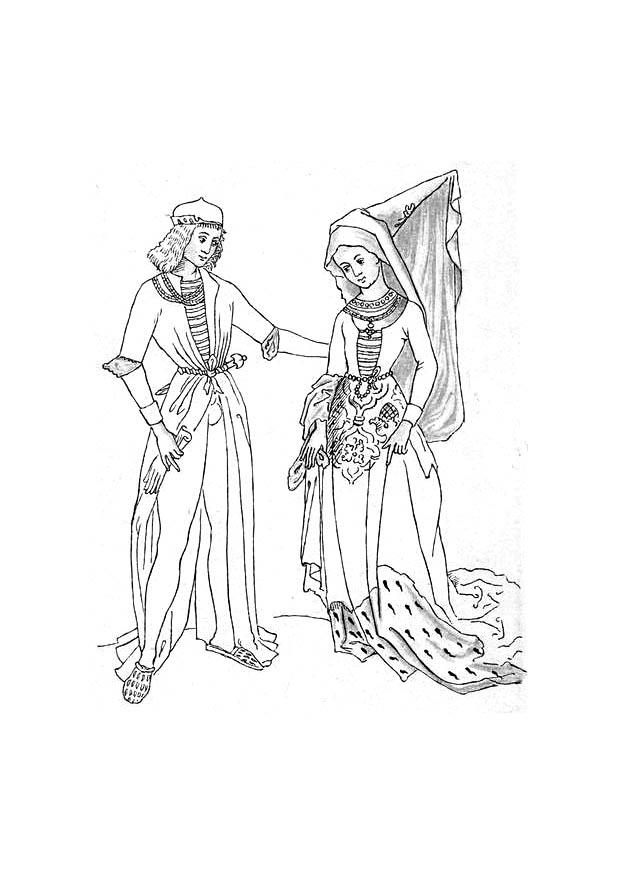 maria de bourgondie et maximilian Coloriage maria de bourgondie et maximilian