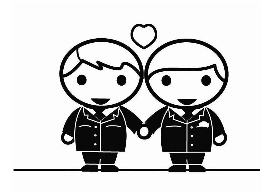 mariage dhomosexuels - holebi Coloriage mariage dhomosexuels - holebi