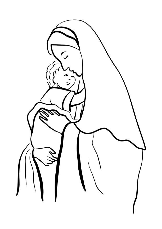 Coloriage marie et jA©sus