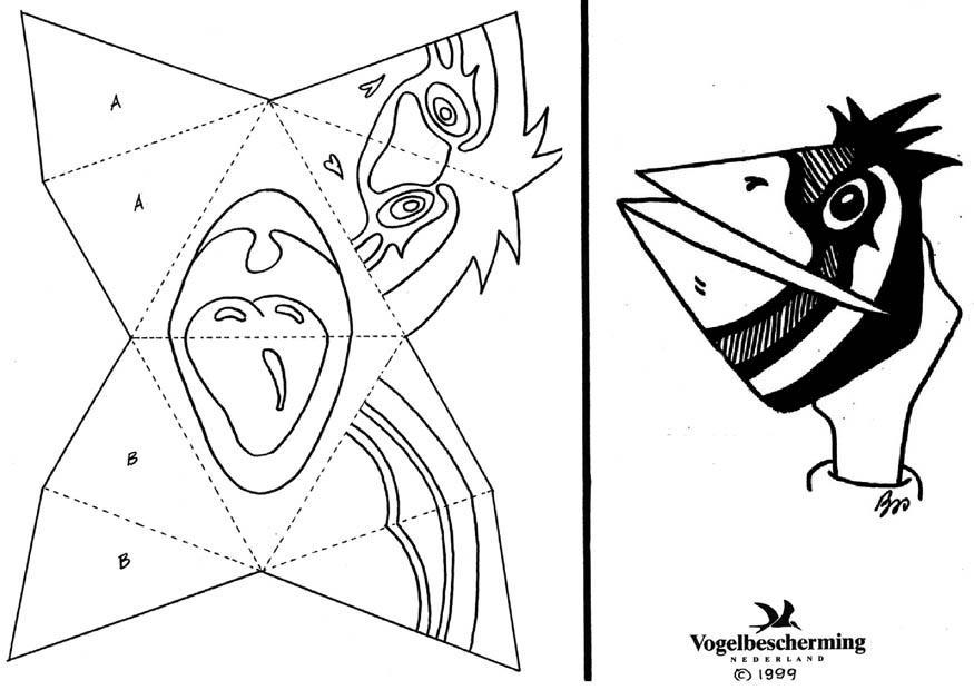 marionnette doiseau Coloriage marionnette doiseau