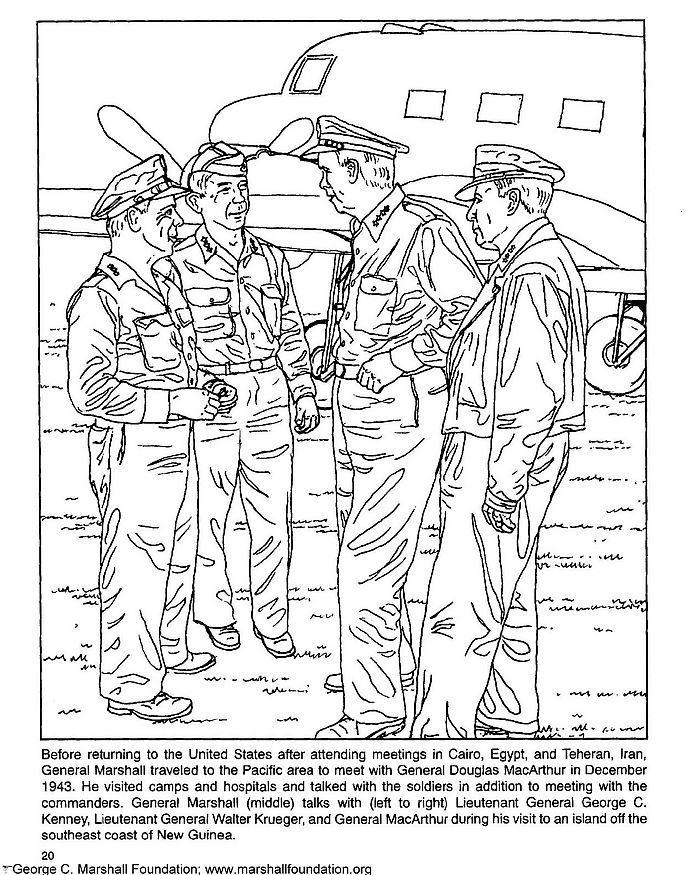 marshall, kenney, krueger, macarthur Coloriage marshall, kenney, krueger, macarthur
