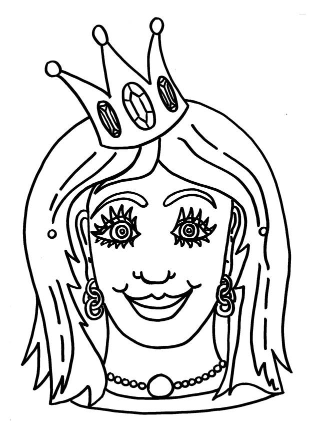 masque de princesse Coloriage masque de princesse