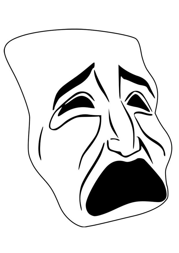 masque - pleure Coloriage masque - pleure