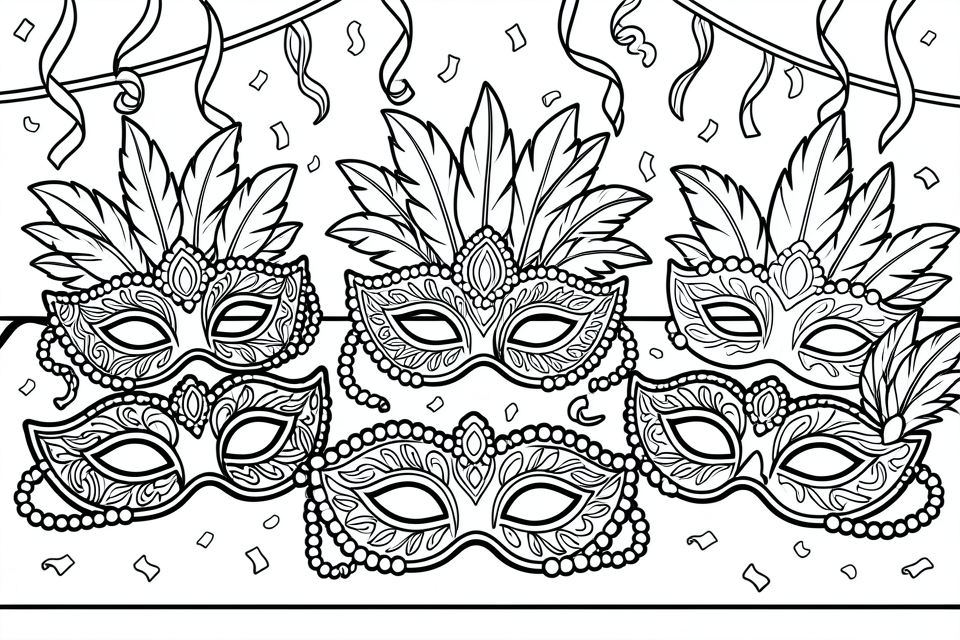 masques de carnaval Coloriage masques de carnaval