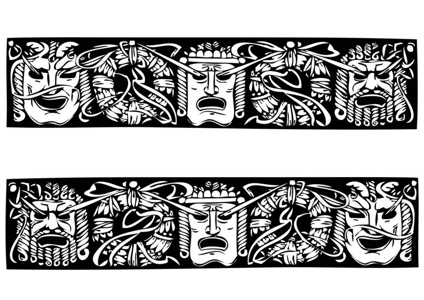 masques grecs Coloriage masques grecs
