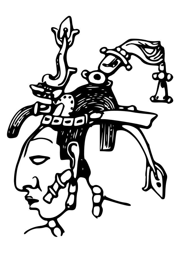 maya - pacal Coloriage maya - pacal