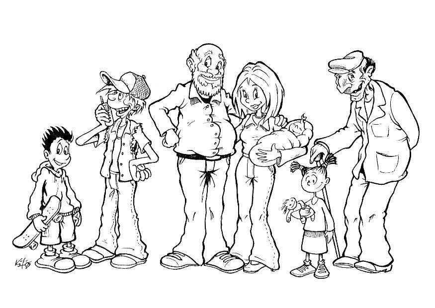 memre de la famille de diffA©rents A¢ges Coloriage memre de la famille de diffA©rents A¢ges