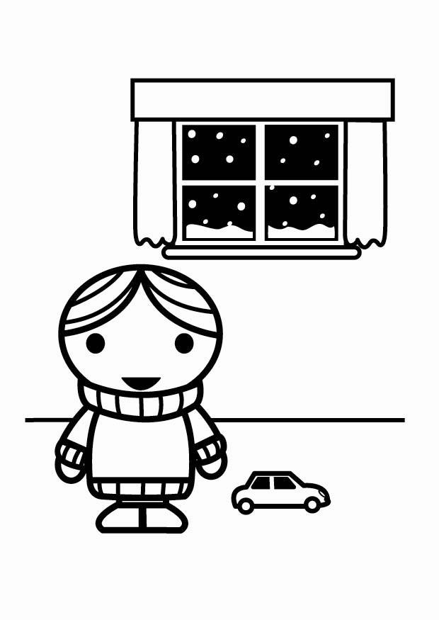 Coloriage mA©nager lA©nergie, gros pull en hiver