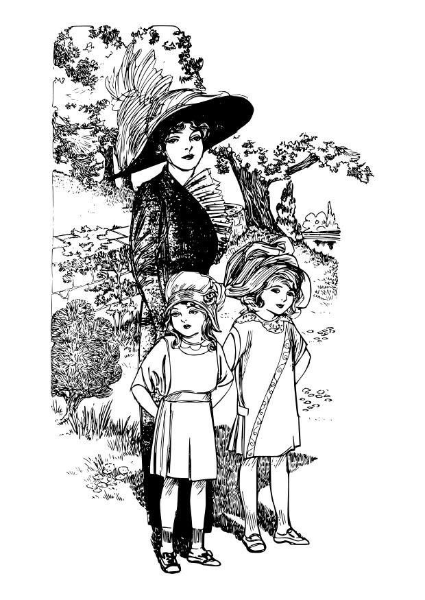 mA¨re avec des enfants Coloriage mA¨re avec des enfants