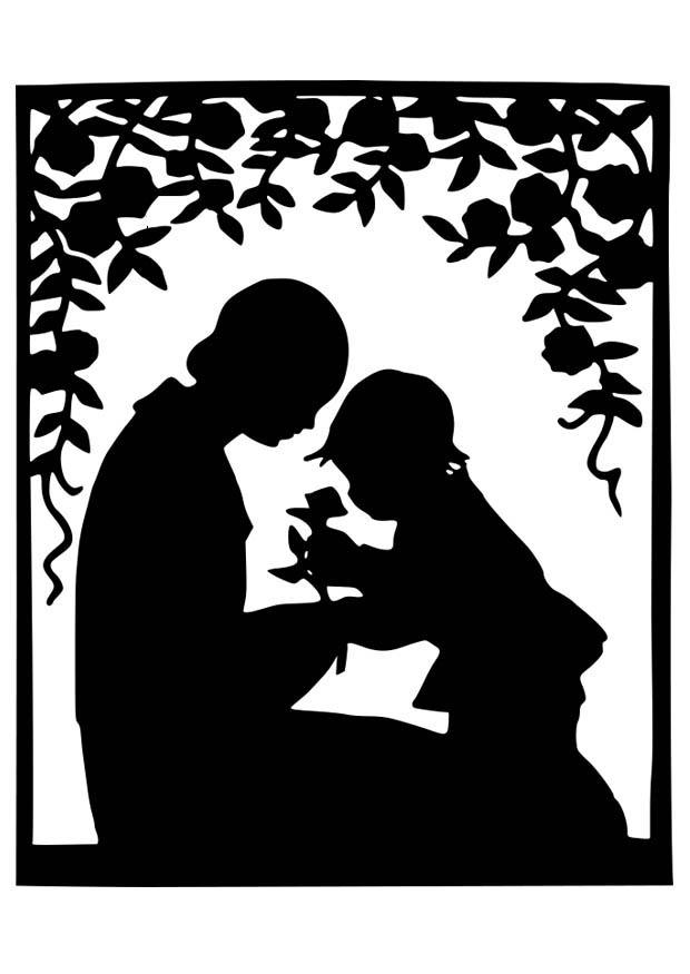 mA¨re et enfant Coloriage mA¨re et enfant