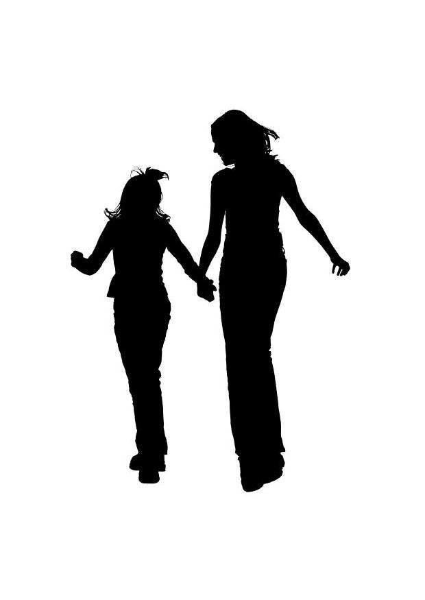 mA¨re et fille Coloriage mA¨re et fille