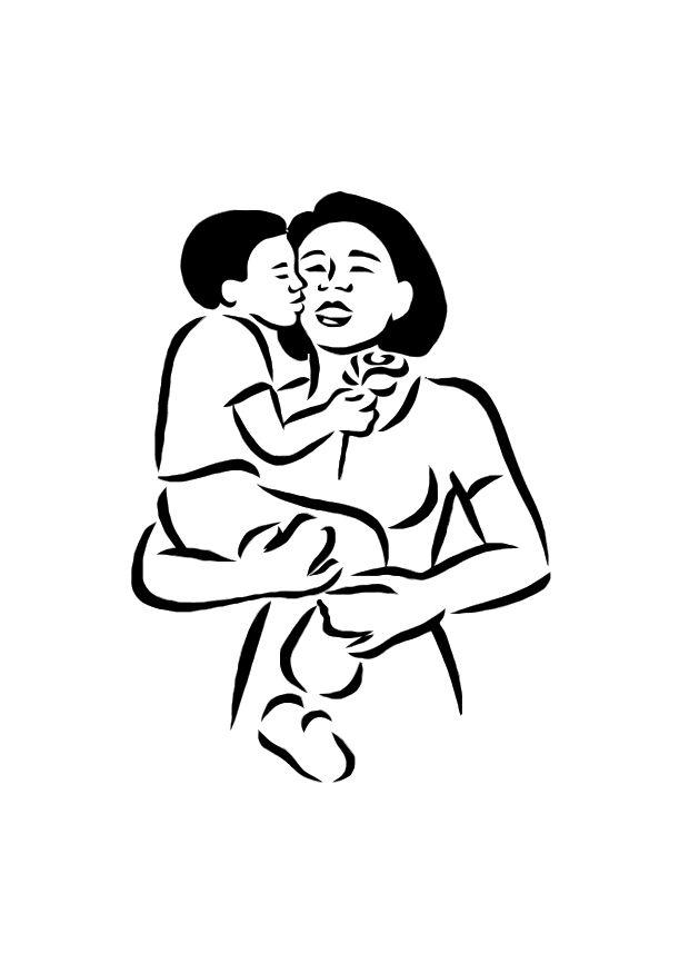 mA¨re et fils Coloriage mA¨re et fils
