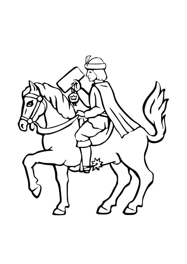 messager du roi Coloriage messager du roi
