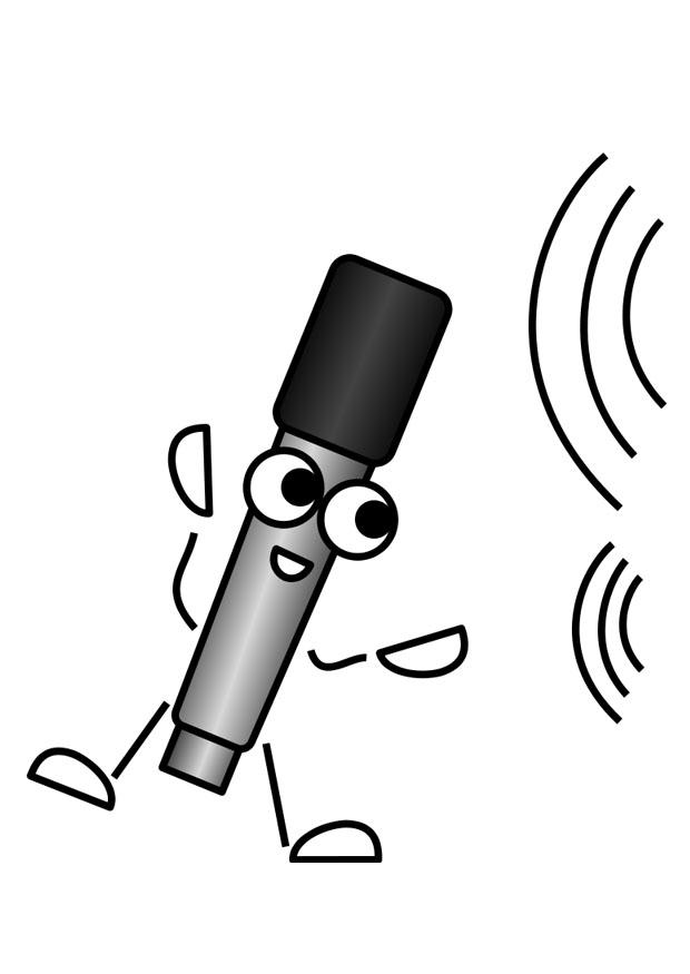 microphone - A©couter Coloriage microphone - A©couter