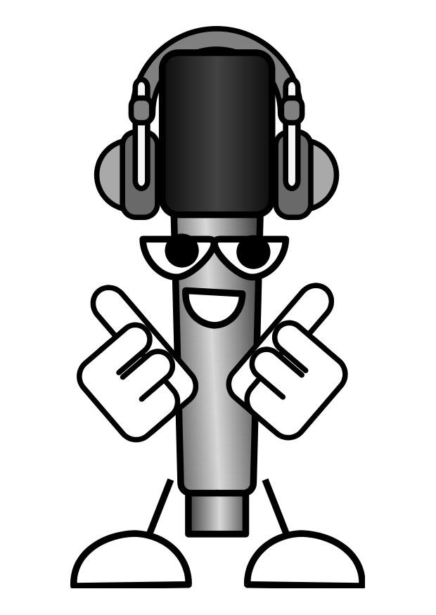 microphone - A©couter la musique Coloriage microphone - A©couter la musique