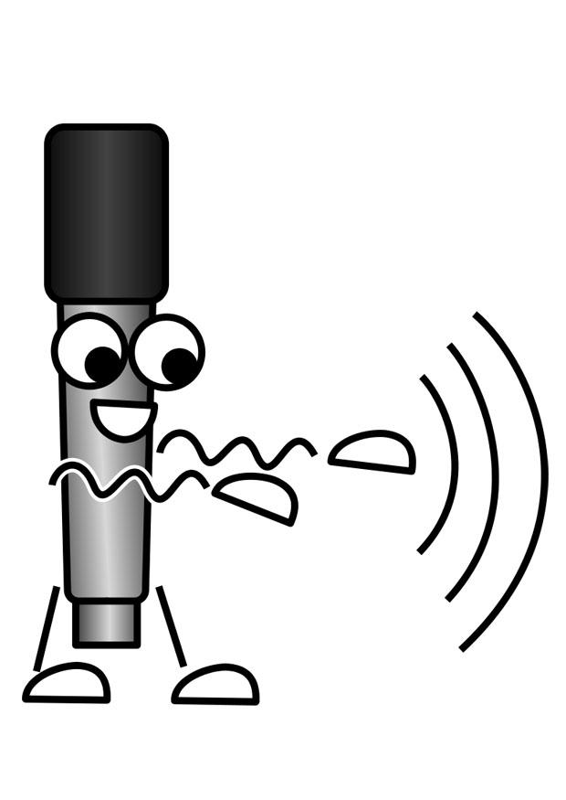 microphone - trembler Coloriage microphone - trembler