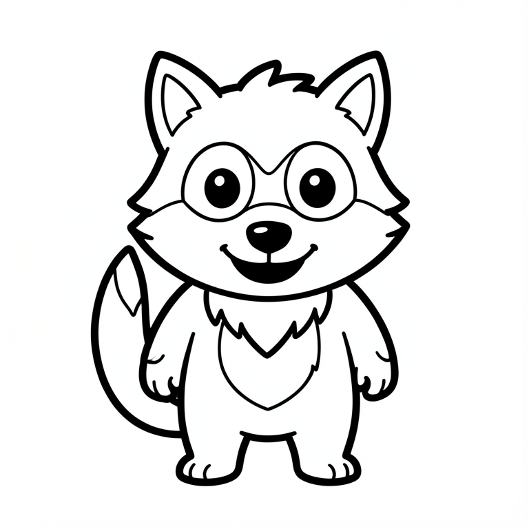 Coloriage mignon loup-garou d'halloween